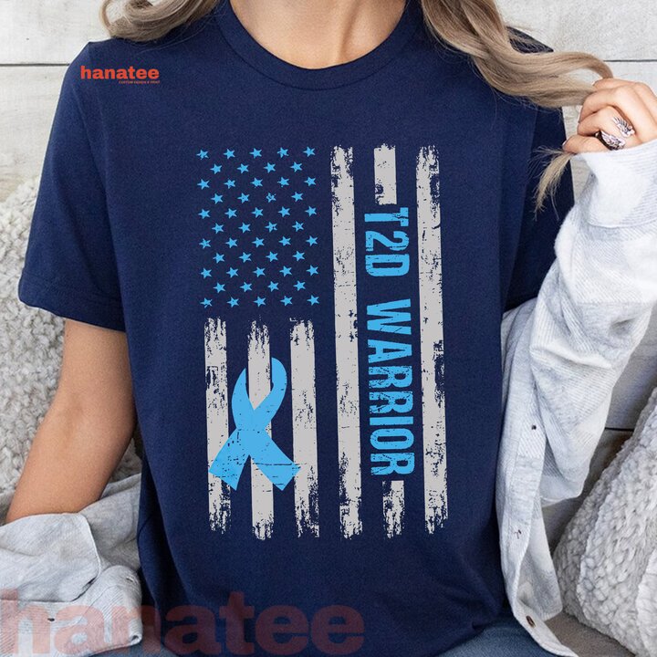 T2D Warrior Diabetes Awareness American Flag
