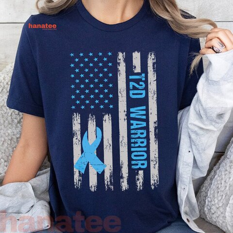 T2D Warrior Diabetes Awareness American Flag