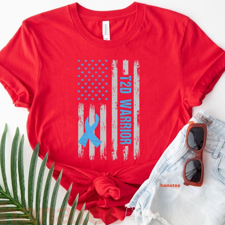 T2D Warrior Diabetes Awareness American Flag