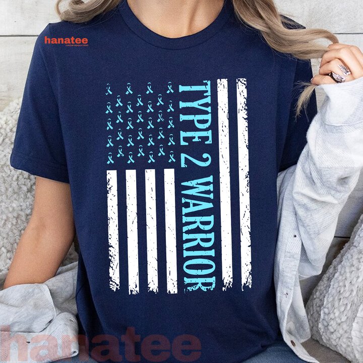 Type 2 Warrior Diabetes Awareness Flag Style