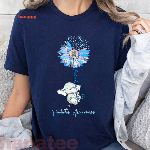 Faith Cute Elephants Sunflower Diabetes Awareness