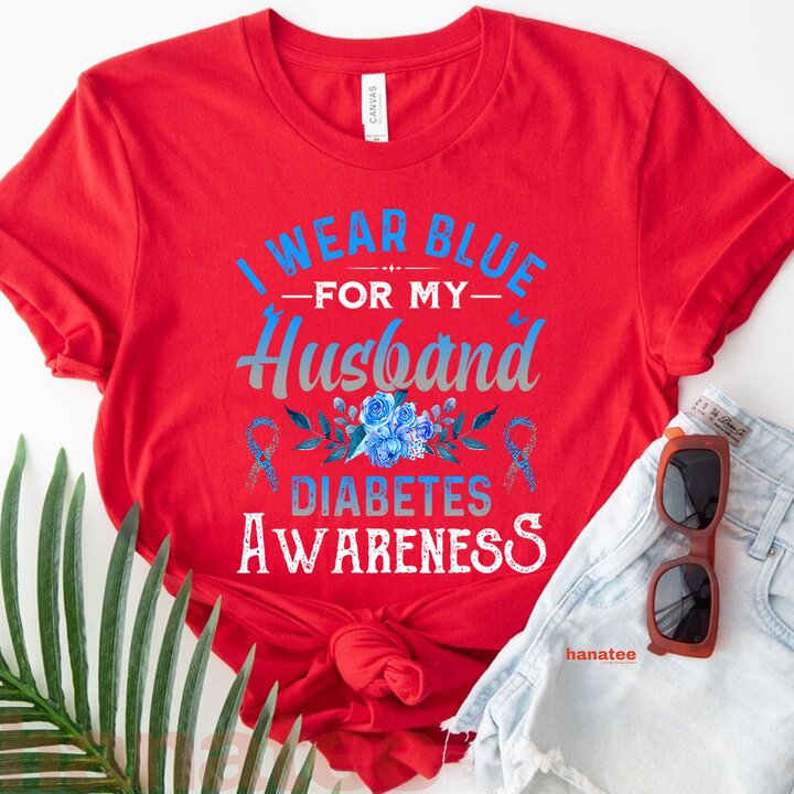 I Wear Blue For My Husband Diabetes Awareness TD1 Diabetic