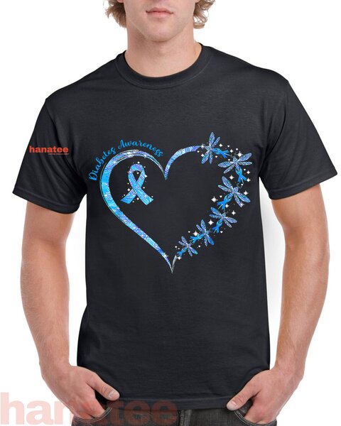 In November We Wear Blue Cure Diabetes Awareness Love Heart