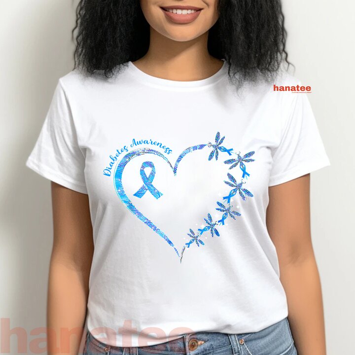 In November We Wear Blue Cure Diabetes Awareness Love Heart