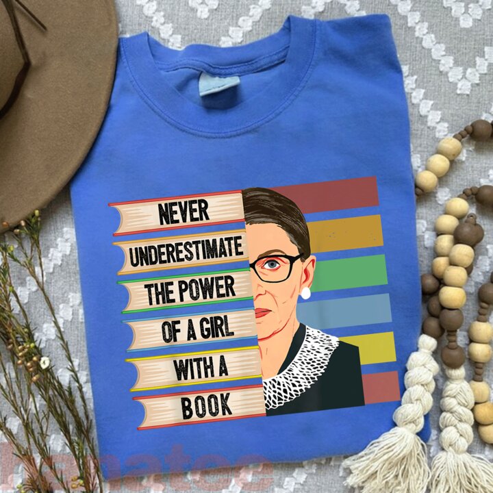 Feminist Ruth Bader Ginsburg RBG Quote Girl With Book 