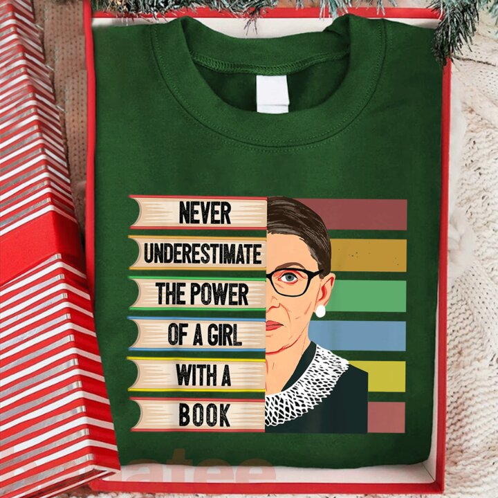 Feminist Ruth Bader Ginsburg RBG Quote Girl With Book 