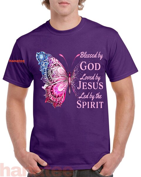 Blessed by God Loved by Jesus Pink Butterfly