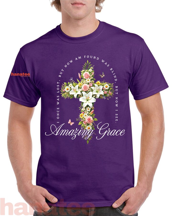 Floral Cross Amazing Grace Christian