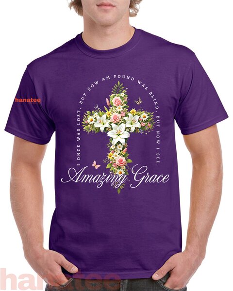 Floral Cross Amazing Grace Christian