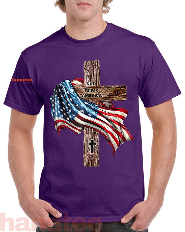 God Bless America Cross Flag