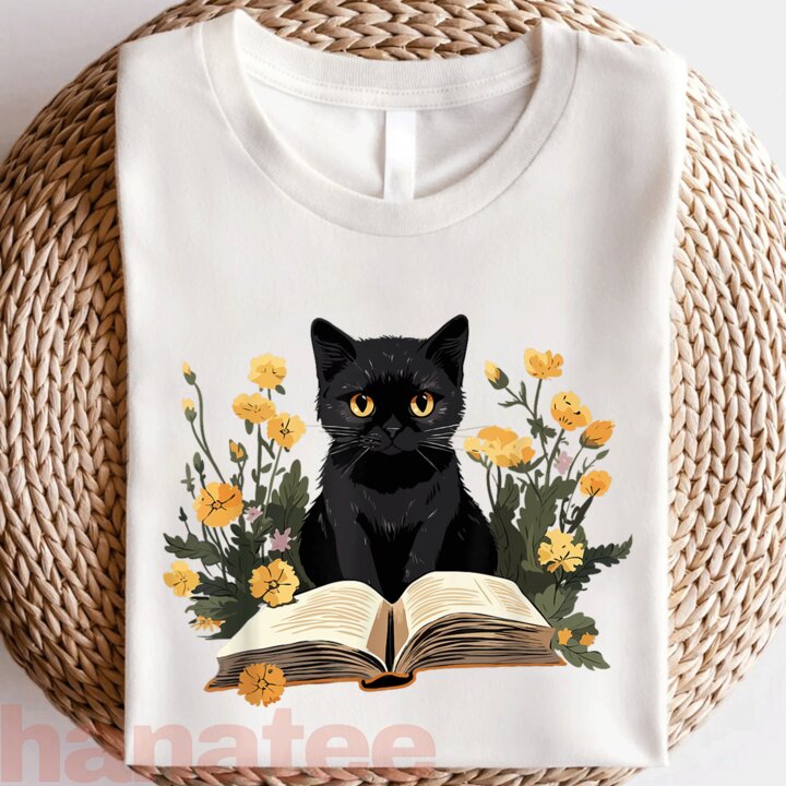 Cat Reading Book In Garden