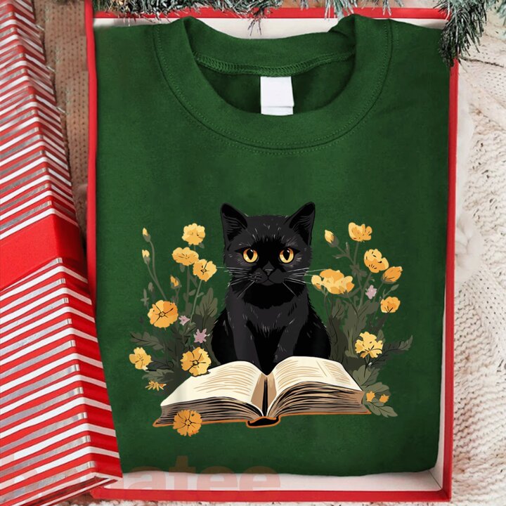 Cat Reading Book In Garden