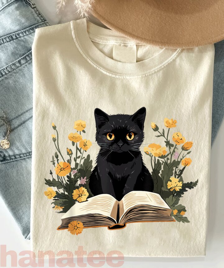 Cat Reading Book In Garden