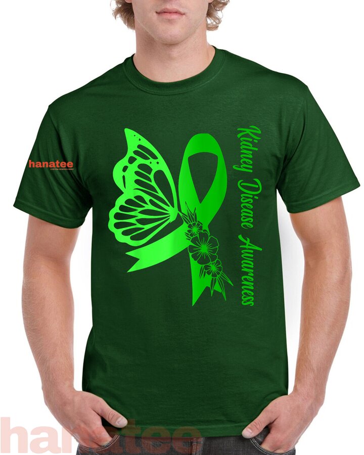 Green Ribbon Butterfly Kidney Disease Awareness