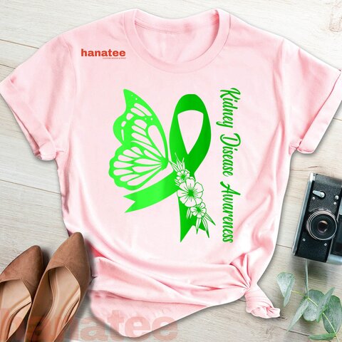 Green Ribbon Butterfly Kidney Disease Awareness