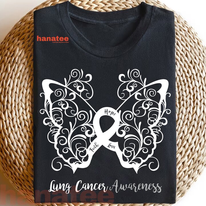 Hope Faith Love Butterfly Lung Cancer Awareness