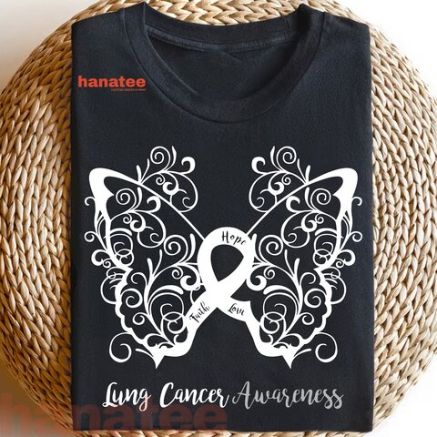 Hope Faith Love Butterfly Lung Cancer Awareness