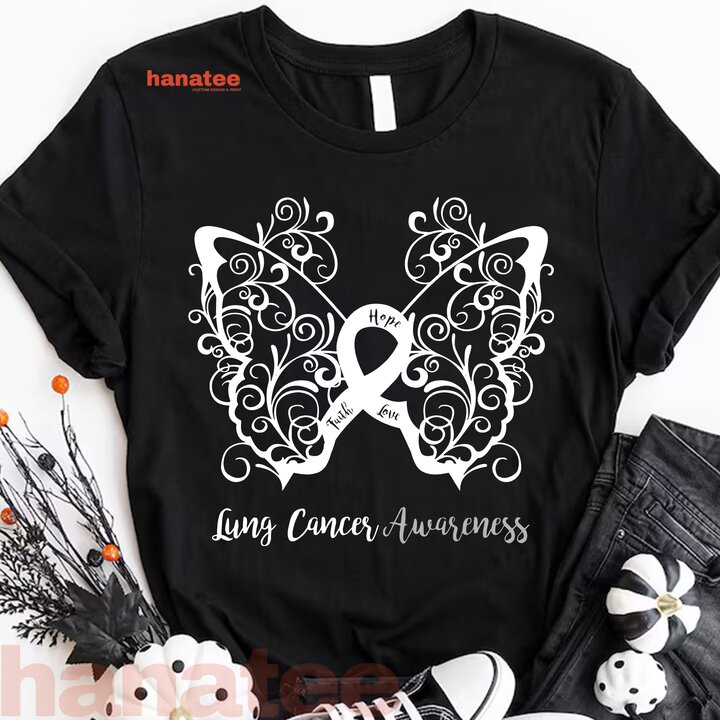 Hope Faith Love Butterfly Lung Cancer Awareness