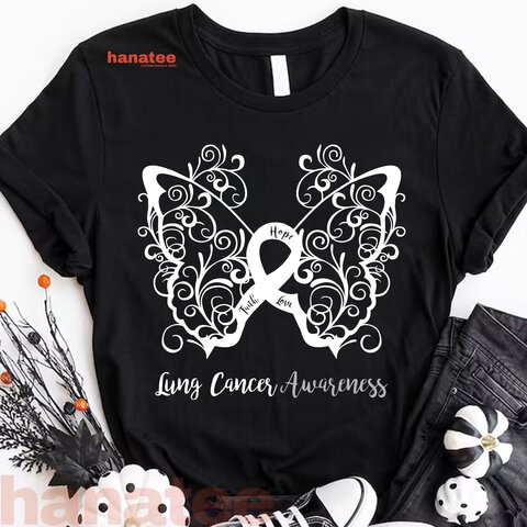 Hope Faith Love Butterfly Lung Cancer Awareness