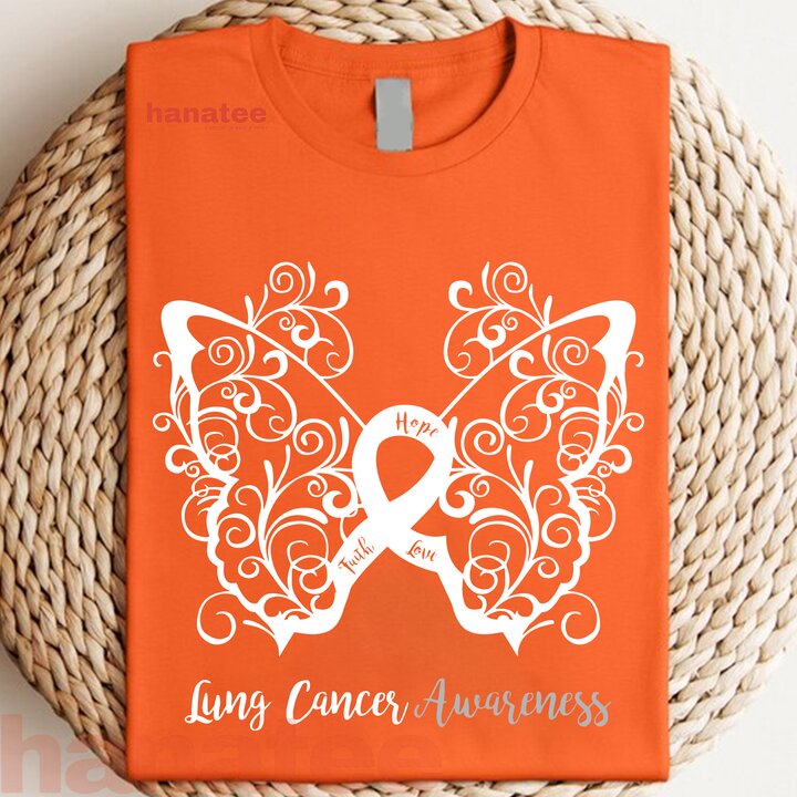 Hope Faith Love Butterfly Lung Cancer Awareness