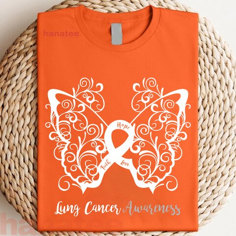 Hope Faith Love Butterfly Lung Cancer Awareness