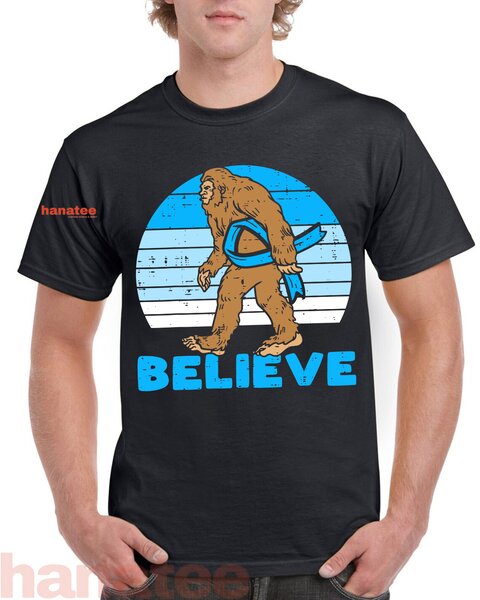 Bigfoot Sasquatch Light Blue Ribbon Prostate Cancer