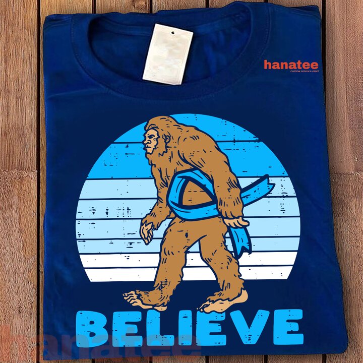 Bigfoot Sasquatch Light Blue Ribbon Prostate Cancer