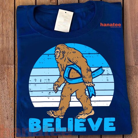 Bigfoot Sasquatch Light Blue Ribbon Prostate Cancer