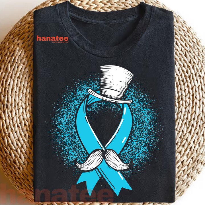 Light Blue Ribbon Moustache  Prostate Cancer Awareness