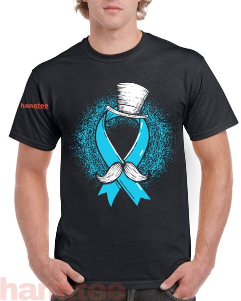 Light Blue Ribbon Moustache  Prostate Cancer Awareness