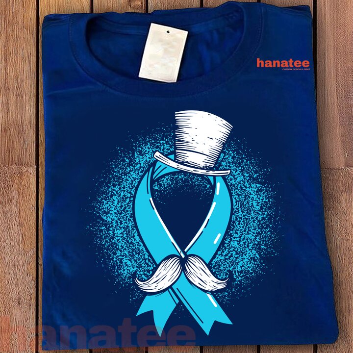 Light Blue Ribbon Moustache  Prostate Cancer Awareness