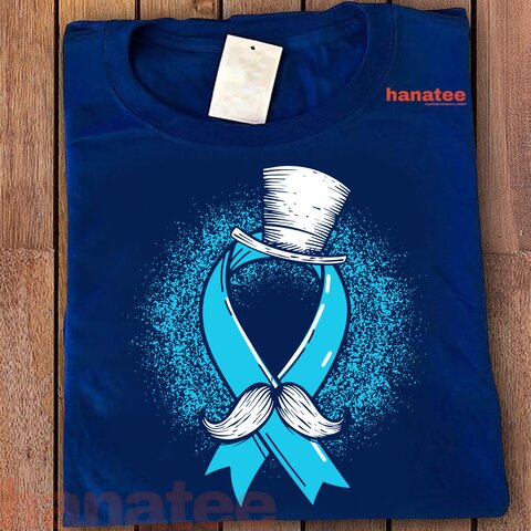 Light Blue Ribbon Moustache  Prostate Cancer Awareness