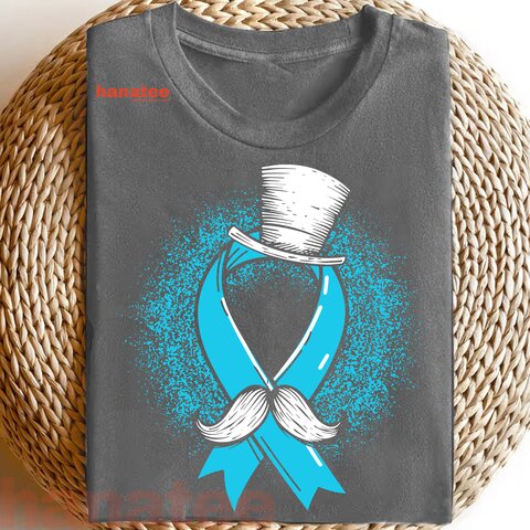Light Blue Ribbon Moustache  Prostate Cancer Awareness