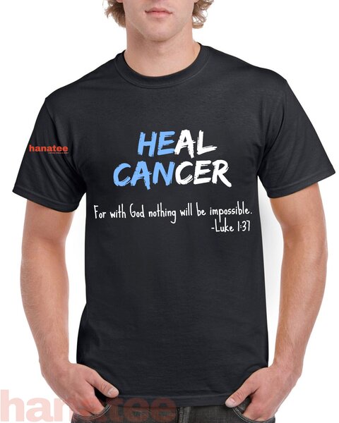 Prostate Cancer Shirt Awareness Blue Bible Verse Heal