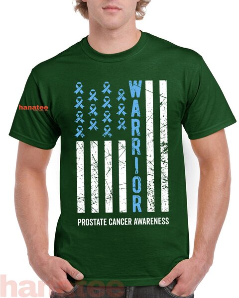 Warrior Light Blue Ribbon Prostate Cancer US Flag