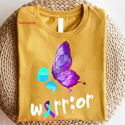 Butterfly Lover Warrior Semicolon Suicide Prevention