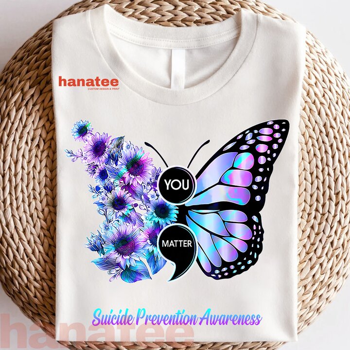 You Matter Suicide Prevention Semicolon Butterfly