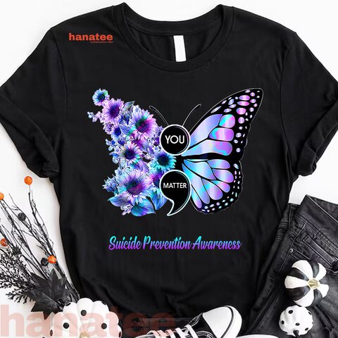 You Matter Suicide Prevention Semicolon Butterfly
