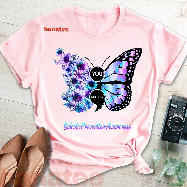 You Matter Suicide Prevention Semicolon Butterfly