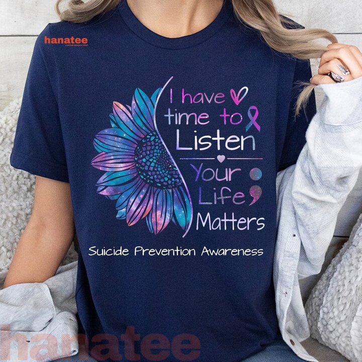 Sunflower Teal & Purple Ribbon Suicide Prevention Awareness