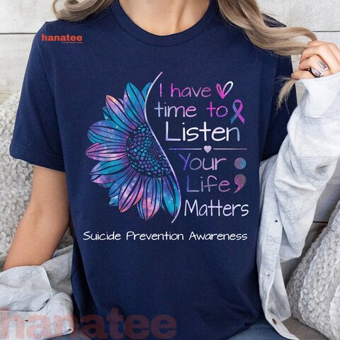 Sunflower Teal & Purple Ribbon Suicide Prevention Awareness