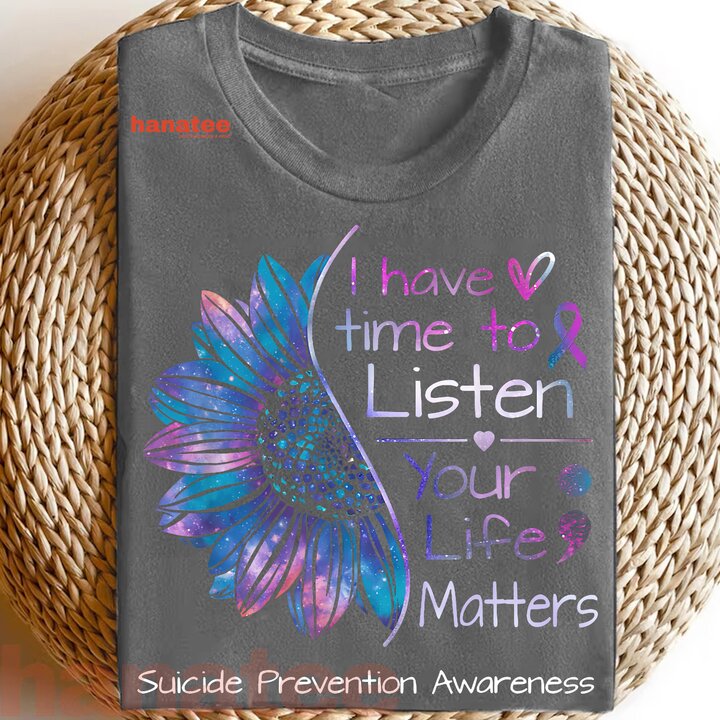 Sunflower Teal & Purple Ribbon Suicide Prevention Awareness