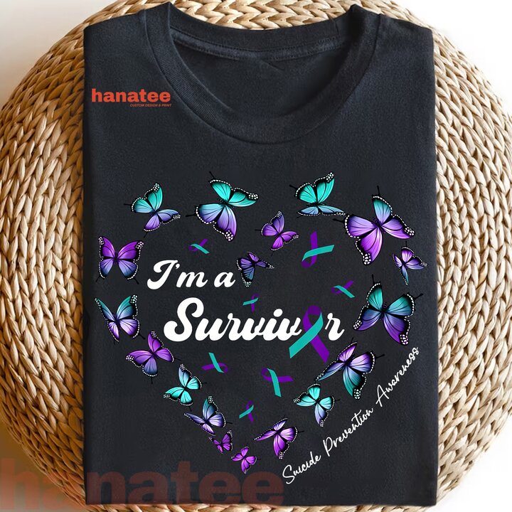 I'm A Survivor Suicide Prevention Butterfly Heart