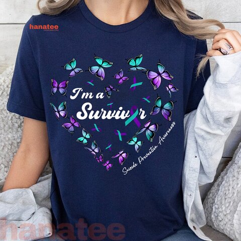 I'm A Survivor Suicide Prevention Butterfly Heart