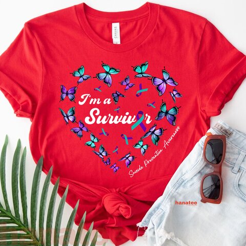 I'm A Survivor Suicide Prevention Butterfly Heart
