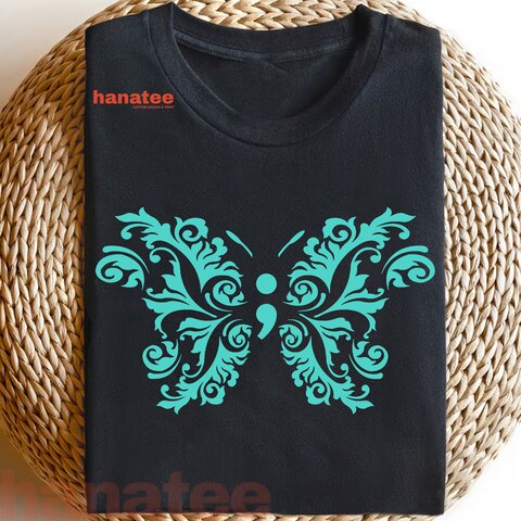 Butterfly Semicolon Suicide Prevention Teal Awareness