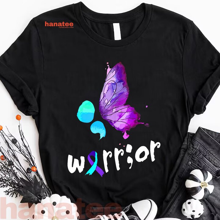 Butterfly Lover Warrior Semicolon Suicide Prevention