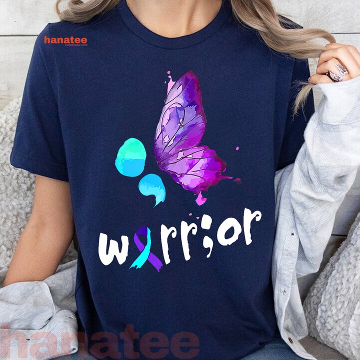 Butterfly Lover Warrior Semicolon Suicide Prevention