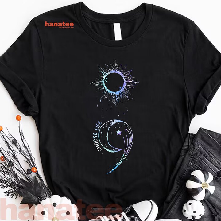 Choose Life Semicolon Gothic Suicide Prevention