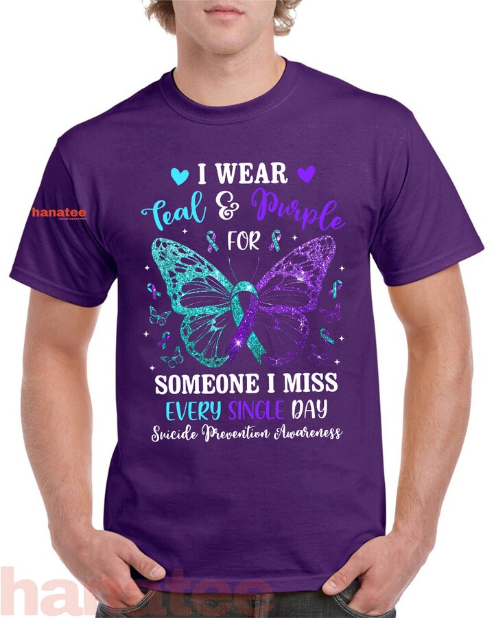 I Wear Teal  Purple Suicide Prevention Awareness